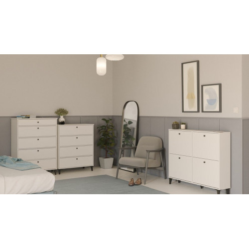 Cómoda Home Limia blanca con 5 cajones de 82x115x48 cm