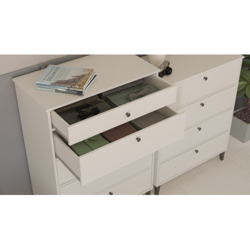 Cómoda Home Limia blanca con 5 cajones de 82x115x48 cm