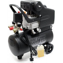 Compresor 24l 1,1 kW Presión 8 bar Compresor aire con ruedas aire comprimido Herramientas neumáticas