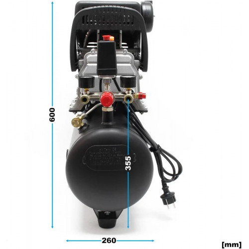 Compresor 24l 1,1 kW Presión 8 bar Compresor aire con ruedas aire comprimido Herramientas neumáticas