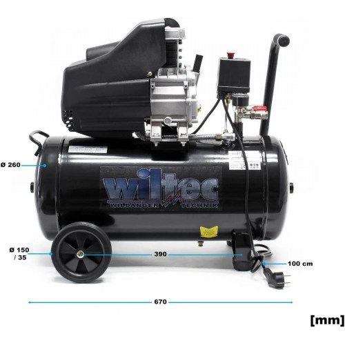 Compresor aire con tanque 50l 2cv 1500w Compresor de taller Trabajos aire comprimido