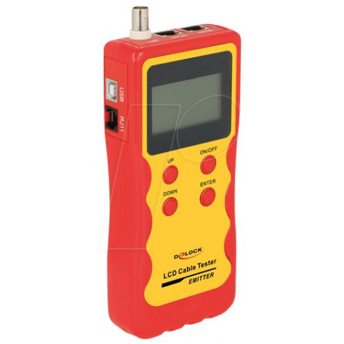 COMPROBADOR DE CABLES LCD RJ45 / RJ12 / BNC / USB