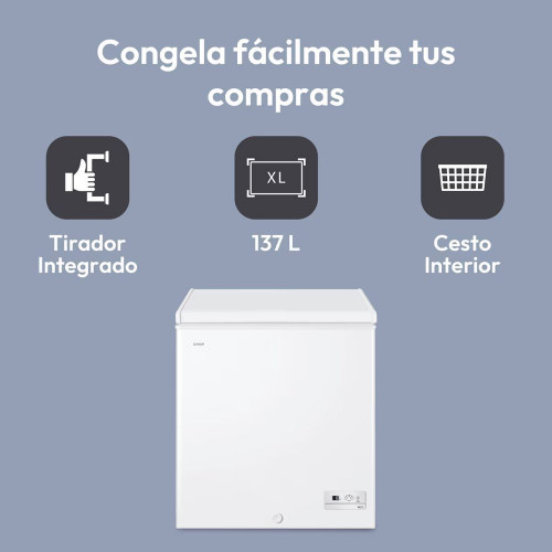 Congelador horizontal Candy tecnología estática - CHAE 1452E Blanco