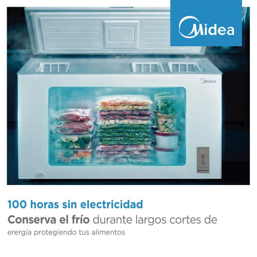 Congelador horizontal Midea, Inverter y tirador integrado - MDRC411FZE01 Blanco
