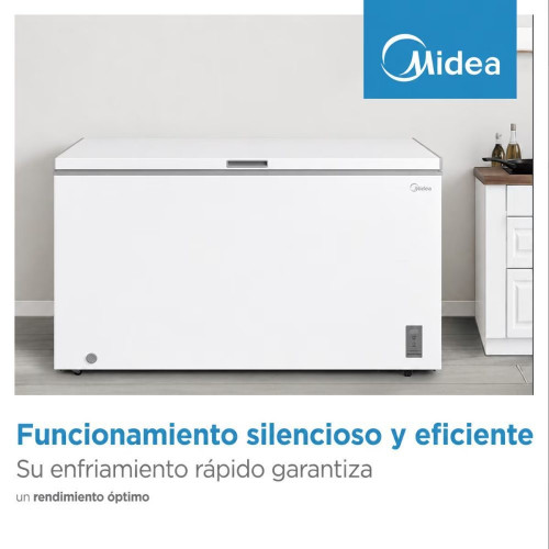 Congelador horizontal Midea, Inverter y tirador integrado - MDRC411FZE01 Blanco