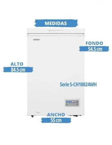 Congelador horizontal Sauber Serie 5-CH10024WH E Ancho 54,5 cm