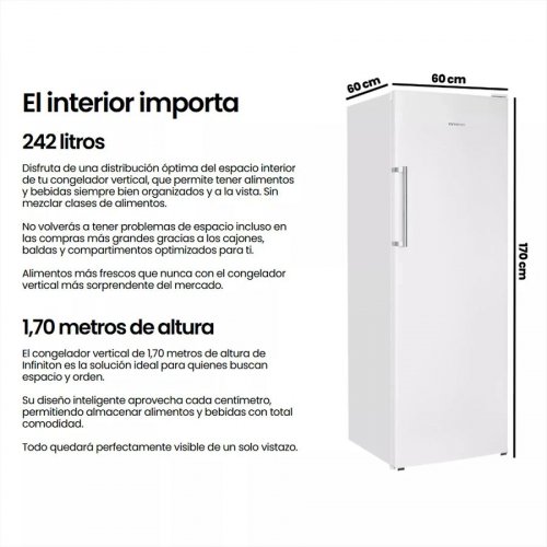 Congelador vertical Infiniton CV-242L70BED