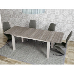 Conjunto de comedor con mesa extensible grande y 4 sillas tapizadas – Vic / Sallent