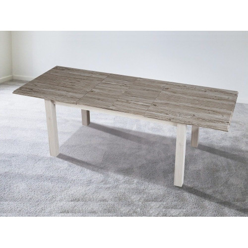 Conjunto de comedor con mesa extensible grande y 4 sillas tapizadas – Vic / Sallent