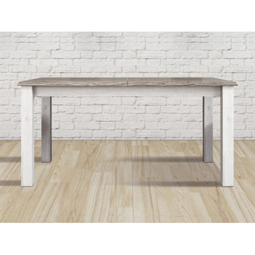 Conjunto de comedor con mesa extensible grande y 4 sillas tapizadas – Vic / Sallent