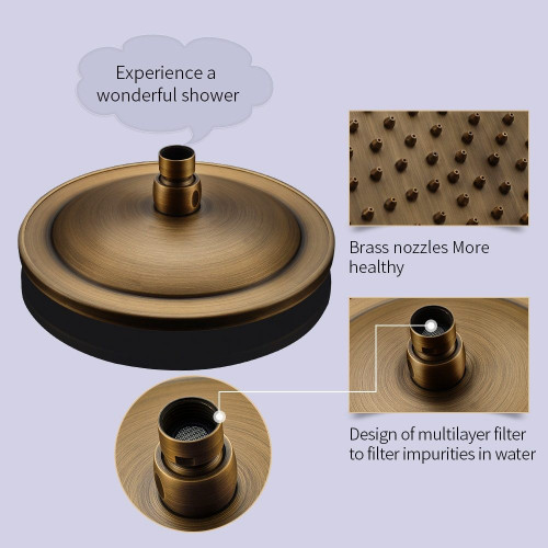 Conjunto de ducha Auralum max，Columna de ducha mecánica，Cobre, Modelo EU