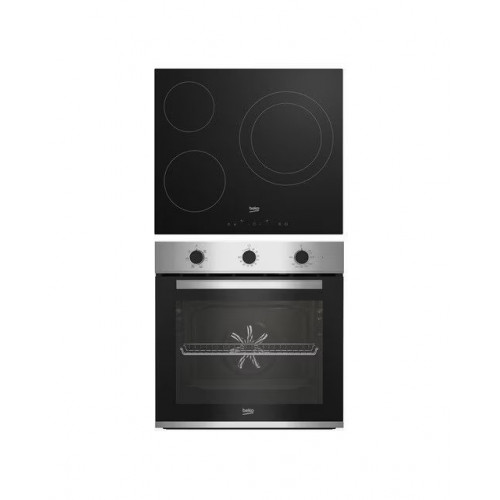 Conjunto de horno y placa vitrocerámica Beko BBSE12122XD con AeroPerfect Inox