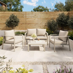 Conjunto de jardín de aluminio para 4 personas mallia goodhome