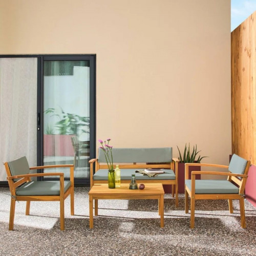 Conjunto de jardín de madera de acacia