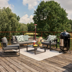 Conjunto de jardín NATERIAL Lyra de aluminio gris para 4 personas