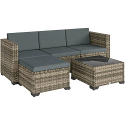 Conjunto de Jardín Outsunny 188x120x61 cm Gris