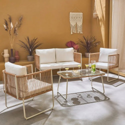 Conjunto de jardín ratán y acero