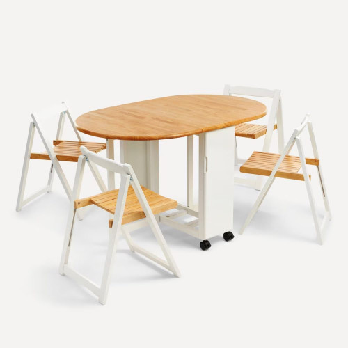 Conjunto de madera de hevea Nimes Blanco