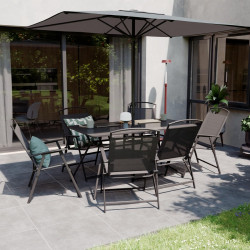 Conjunto de muebles de jardín de acero Doma para 6 comensales