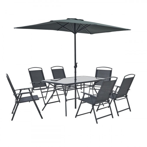 Conjunto de muebles de jardín de acero Doma para 6 comensales