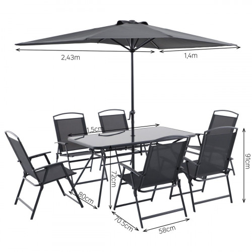 Conjunto de muebles de jardín de acero Doma para 6 comensales