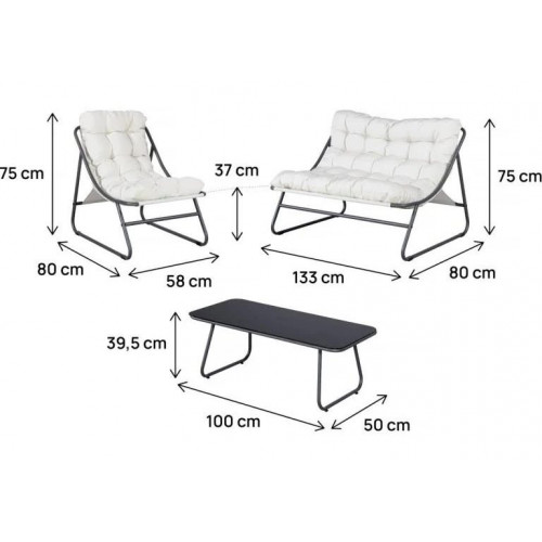 Conjunto de muebles de jardín de metal 