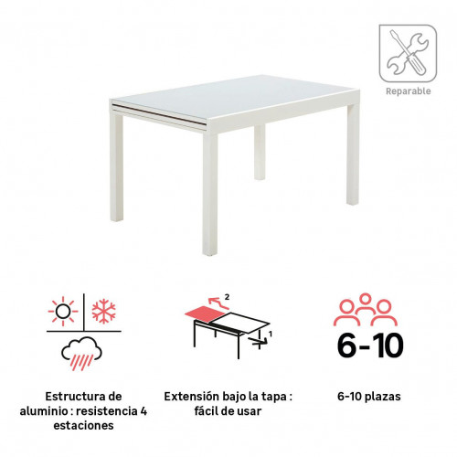 Conjunto de muebles de jardín Lyra II de aluminio para 6 comensales