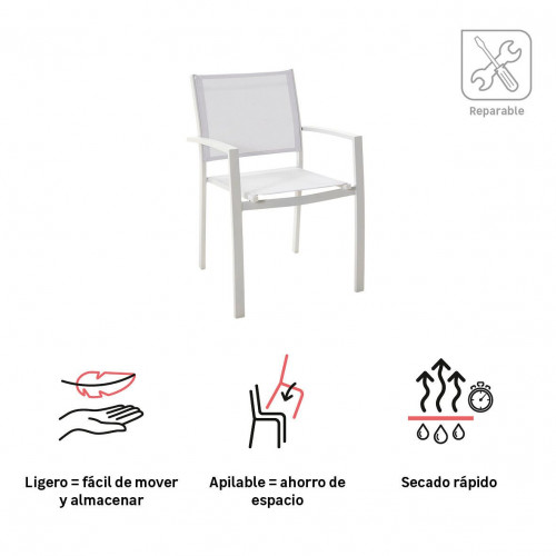 Conjunto de muebles de jardín Lyra II de aluminio para 6 comensales