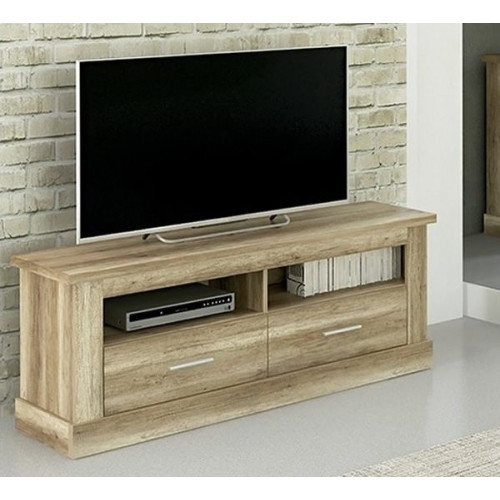 Conjunto de salón: bodeguero, bajo TV, vitrina y estante, efecto madera, 297 cm – Alabama
