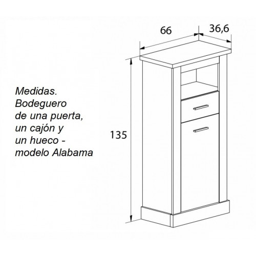 Conjunto de salón: bodeguero, bajo TV, vitrina y estante, efecto madera, 297 cm – Alabama