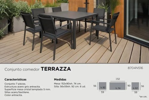 Conjunto jardín Terraza 7 piezas