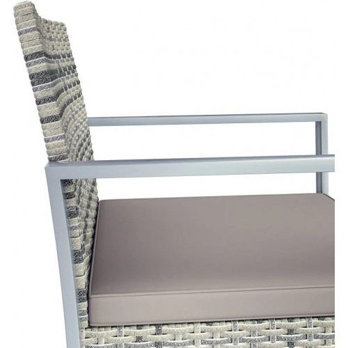 Conjunto mesa y sillas jardín 3 piezas ratán sintético gris