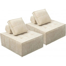 Conjunto sillones modulares tipo sofá en tela texturizada 