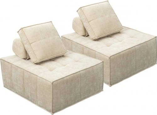 Conjunto sillones modulares tipo sofá en tela texturizada 
