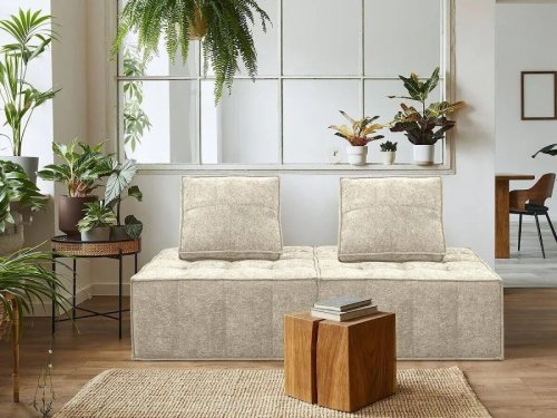 Conjunto sillones modulares tipo sofá en tela texturizada 