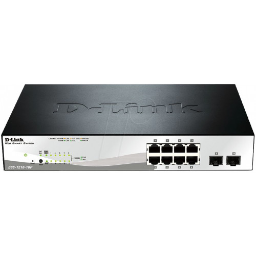 Conmutador, 10 puertos, Gigabit Ethernet, PoE
