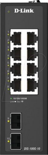 Conmutador, 10 puertos, Gigabit Ethernet, SFP