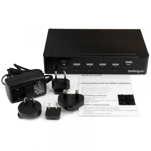 Conmutador KVM StarTech 4 Puertos HDMI 1080p USB 3.0