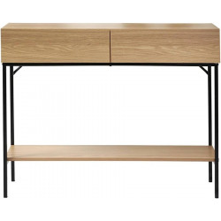 Consola 2 Cajones 1 Estante Decoración de Madera l100 cm