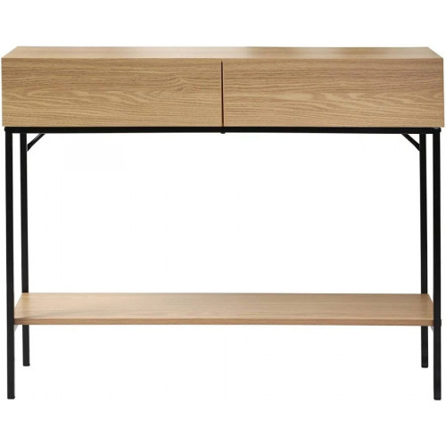 Consola 2 Cajones 1 Estante Decoración de Madera l100 cm