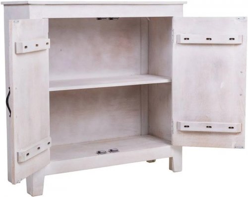 Consola Alexandra House Living Blanco madera de Mango 33 x 90 x 90 cm