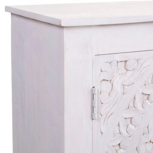 Consola Alexandra House Living Blanco madera de Mango 33 x 90 x 90 cm