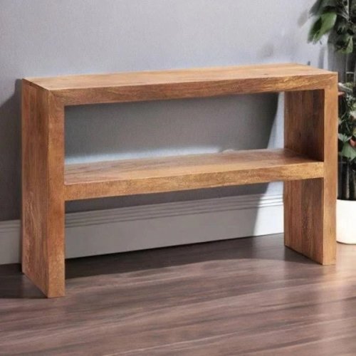 consola con 2 cajones en efecto de madera