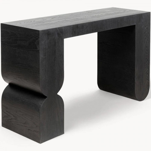 Consola curve negro 120 x 76 cm de madera