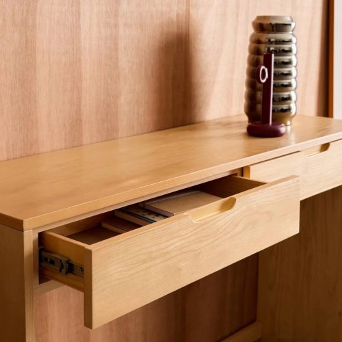 Consola de madera con 2 cajones