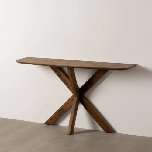 Consola de madera de Mango Color Miel con Patas en Aspa 612837
