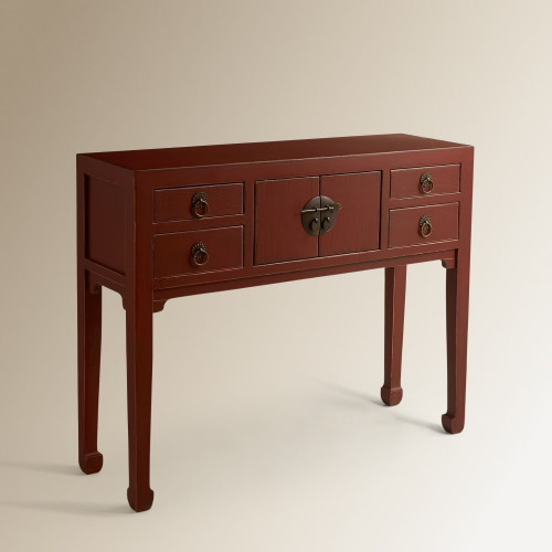 Consola de madera de pino Pekín Rojo