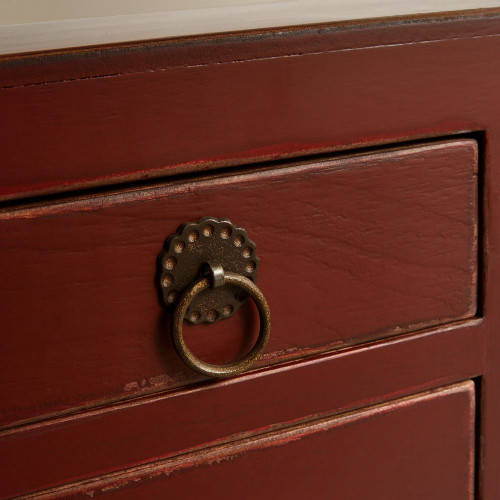 Consola de madera de pino Pekín Rojo