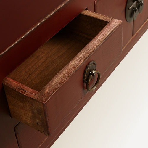 Consola de madera de pino Pekín Rojo