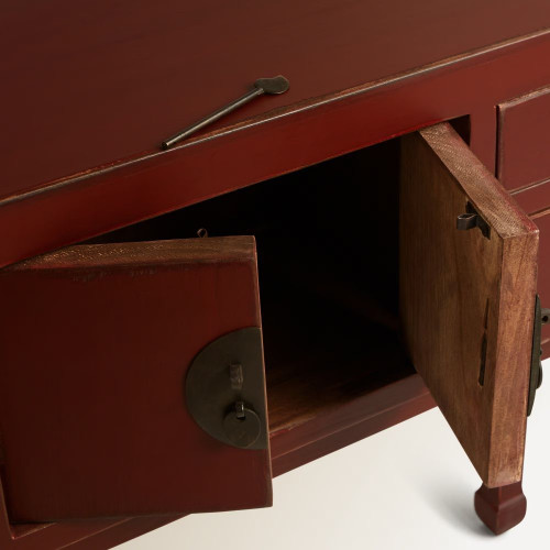 Consola de madera de pino Pekín Rojo